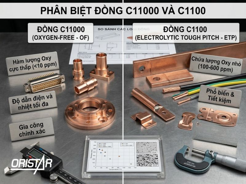 Phân biệt đồng C11000 và C1100